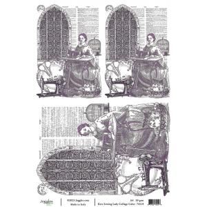 Joggles / Cat Kerr A4 Rice Paper - Sewing Lady Collage, Color [74519]