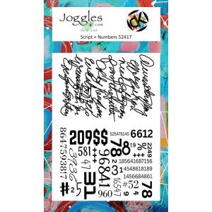 Joggles / Cat Kerr Clear Stamp Set - Script & Numbers [52417]