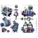 Joggles Collage Sheets - Alice In Purple and Turquoise [JG401305]