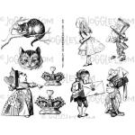 Joggles Collage Sheets - Alice In Wonderland In Black And White 1 [JG401181]