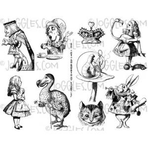 Joggles Collage Sheets - Alice In Wonderland In Black And White 2 [JG401183]