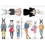 Joggles Collage Sheets - Anthropomorphic Bunnies [JG401299]