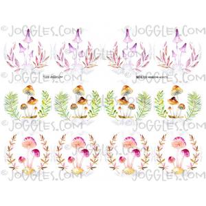 Joggles Collage Sheets - Artist Trading Coin Watercolor Mushrooms [JG401272]