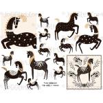 Joggles Collage Sheets - Folk Horses 2 [JG401326]