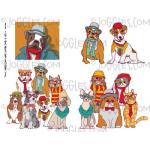 Joggles Collage Sheets - Haute Couture Dogs and Cats 2 [JG401182]