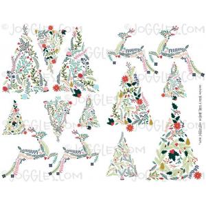 Joggles Collage Sheets - Holiday Trees and Deer [JG401290]