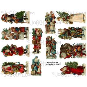 Joggles Collage Sheets - Old Time Santas [JG401147]