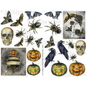 Joggles Collage Sheets - Spooky Spiders, Pumpkins, Moths, and More [JG401315]