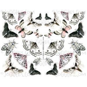 Joggles Collage Sheets - Watercolor Moths [JG401316]
