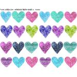 Joggles Collage Sheets - Watercolor Printed Hearts 2 [JG401103]