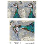 Joggles / Elizabeth St Hilaire A4 Rice Paper - Peacocks - Poignant [74665]