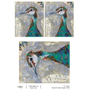 Joggles / Elizabeth St Hilaire A4 Rice Paper - Peacocks - Poignant [74665]