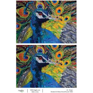 Joggles / Elizabeth St Hilaire A4 Rice Paper - Peacocks - Poised Peacock [74662]