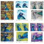 Joggles / Elizabeth St Hilaire A4 Rice Paper - Peacocks Set Of 6 February 2024