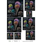 Joggles / Elizabeth St Hilaire A4 Rice Paper - The Art Of Eating - Gelato On Black [74675]