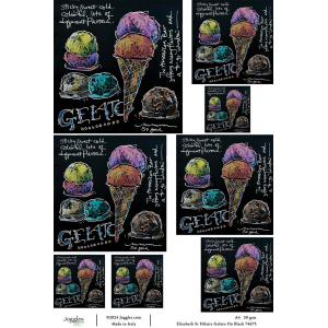 Joggles / Elizabeth St Hilaire A4 Rice Paper - The Art Of Eating - Gelato On Black [74675]