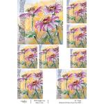 Joggles / Elizabeth St Hilaire A4 Rice Paper - Watercolor Florals #1 - Zinnia Trio [74673]