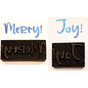 Joggles / Elizabeth St Hilaire Foam Stamp - Merry & Joy Set Of 2 [57660]
