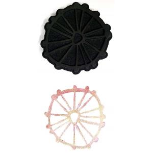 Joggles / Elizabeth St Hilaire Foam Stamp - Spoked Citrus Wheel [57268]
