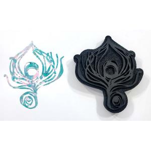 Joggles / Elizabeth St Hilaire Peacock Foam Stamp - Peacock Feather Spiral [74339]