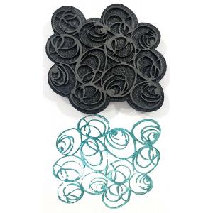 Joggles / Elizabeth St Hilaire Peacock Foam Stamp - Peacock Spirals [74343]