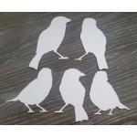 Joggles / Elizabeth St Hilaire White Chipboard Embellishments - Birds - Set Of 5 [52158]