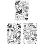 Joggles / Elizabeth St Hilaire A4 Rice Paper - Botanical Bees & Bugs Set Of 3