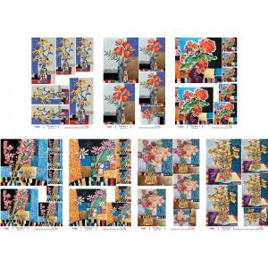 Joggles / Elizabeth St Hilaire A4 Rice Paper - Funky Florals #1 Set Of 7 September 2024