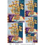 Joggles / Elizabeth St Hilaire A4 Rice Paper - Funky Florals #1 - Yellow Poppies & Goldfish [74748]