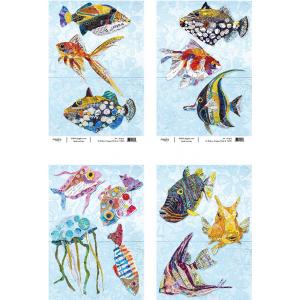 Joggles / Elizabeth St Hilaire A4 Rice Paper - Tropical Fish Set Of 4