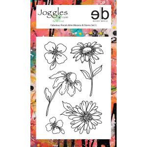 Joggles / Erin Bishop Clear Stamp Set - Fabulous Florals - Mini Blooms & Stems Set #1 [52329]