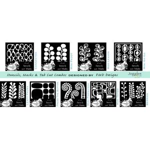 Joggles / FMD Designs - Mid Century & Botanicals 6" x 6" Stencils & Masks - Set Of 9, May 2026 [53831]