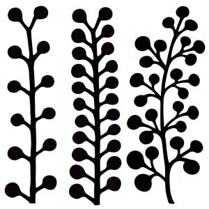 Joggles / FMD Designs - Mid Century & Botanicals 6" x 6" Tab Cut Stencil & Mask Combo - Berries [53824]