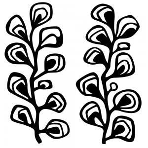 Joggles / FMD Designs - Mid Century & Botanicals 6" x 6" Tab Cut Stencil & Mask Combo - Mod Leaves [53828]