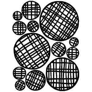 Joggles / FMD Designs Tab Cut Stencil & Mask Combo - Fabric - Tweed Circles [75205]