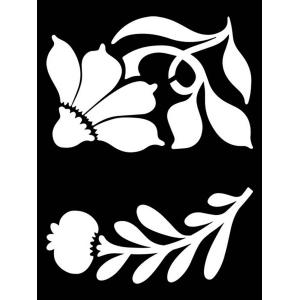 Joggles Itty Bitty Stencil - Twin Blooms [53751]
