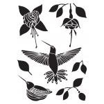 Joggles / Margaret Applin 9" x 12" Stencil - Hummingbirds [75064]