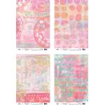 Joggles / Margaret Applin A4 Rice Paper - Pink #1 Set Of 4