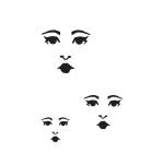 Joggles / Margaret Applin Designs 6" x 9" Fearless Face Stencil - Facial Features #2 [33812]