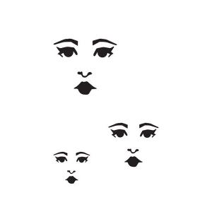 Joggles / Margaret Applin Designs 6" x 9" Fearless Face Stencil - Facial Features #2 [33812]