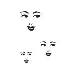 Joggles / Margaret Applin Designs 6" x 9" Fearless Face Stencil - Facial Features #4 [33832]