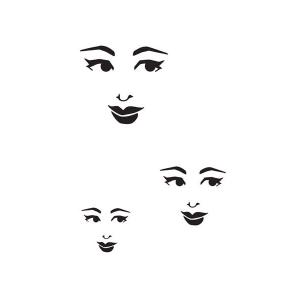 Joggles / Margaret Applin Designs 6" x 9" Fearless Face Stencil - Facial Features #4 [33832]