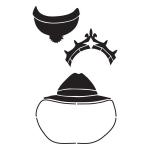 Joggles / Margaret Applin Designs 6" x 9" Fearless Face Stencil - Medium Hats & Crowns #2 [57403]