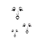 Joggles / Margaret Applin Designs 6" x 9" Fearless Face Stencil - Facial Features #6 [57408]