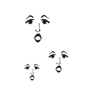 Joggles / Margaret Applin Designs 6" x 9" Fearless Face Stencil - Facial Features #6 [57408]