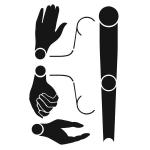 Joggles / Margaret Applin Designs 6" x 9" Fearless Face Stencil - Large Arms / Hands / Shoulders [57404]