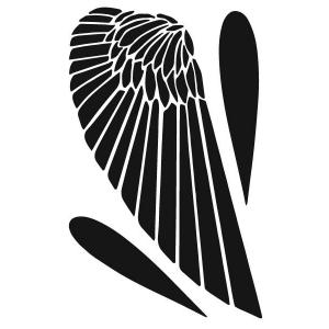 Joggles / Margaret Applin Designs 6" x 9" Fearless Face Stencil - Large Wings 3 [57431]