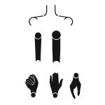 Joggles / Margaret Applin Designs 6" x 9" Fearless Face Stencil - Small Arms / Hands / Shoulders [57422]