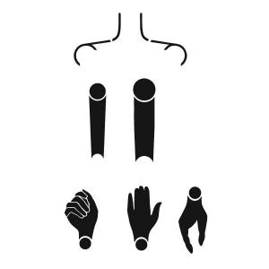 Joggles / Margaret Applin Designs 6" x 9" Fearless Face Stencil - Small Arms / Hands / Shoulders [57422]
