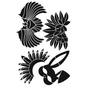 Joggles / Margaret Applin Designs 6" x 9" Fearless Face Stencil - Small Headpieces [57434]